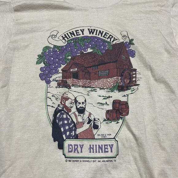 Vintage 70s Hiney Winery Dry Hiney Tan T-Shirt - Picture 2 of 3